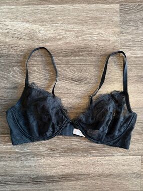 Victoria's Secret Unlined Demi Black Lace Underwire Bra